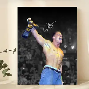 [Up to 65% Off][Free Shipping][No Frame] John Cena Holding the Championship Belt, gift for wrestling culture enthusiasts, gift for bedroom, living room, mural, Wall Art, wall decoration, Athlete Wall Decor
