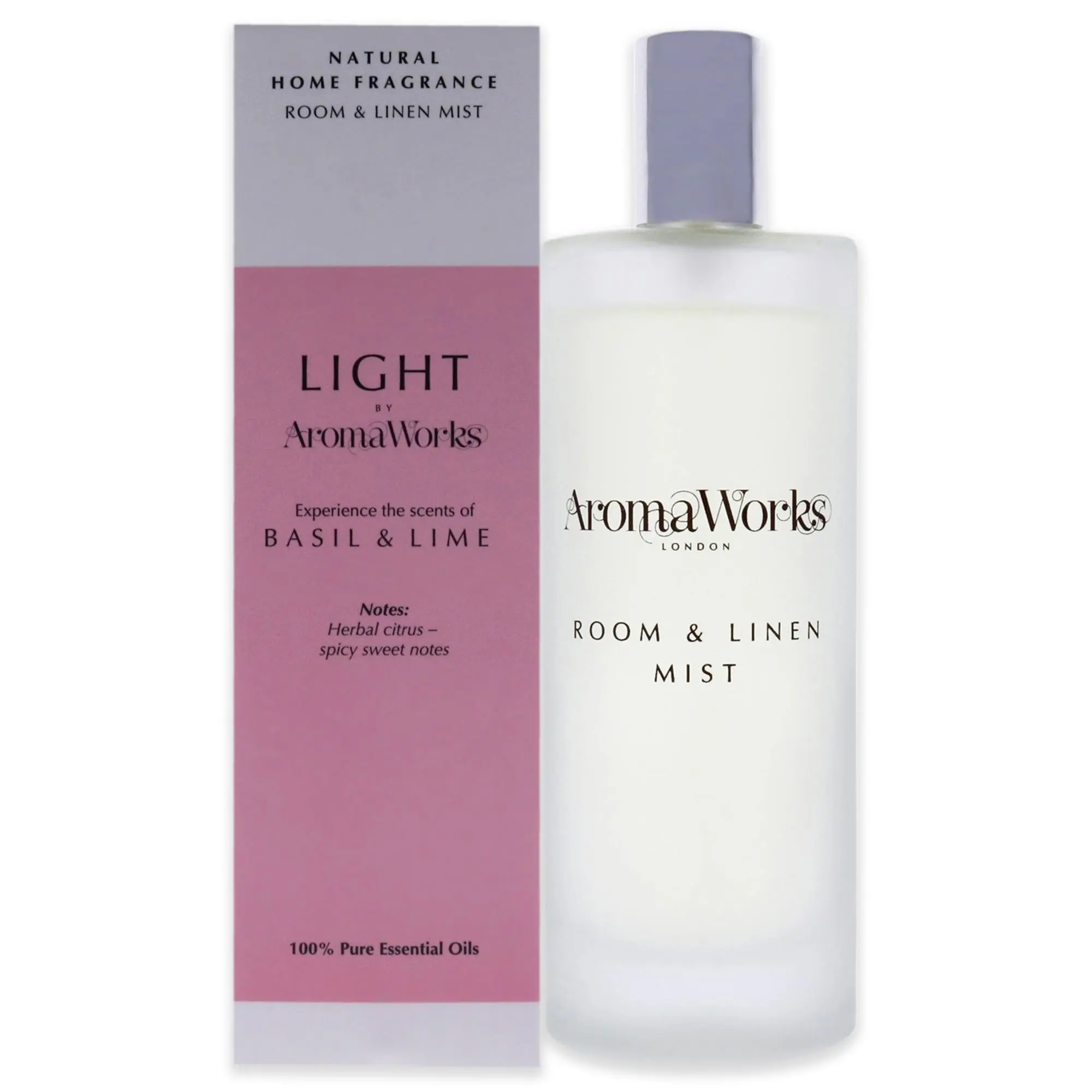 Aromaworks Unisex Herbal Citrus Scented Fragrance Freshener - Basil and Lime 3.4 fl oz Room and Linen Mist Spray