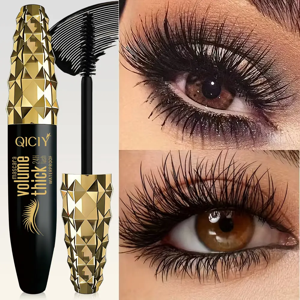 Waterproof and Durable Eye Black, Curly and Thick, Natural Effect, Volumizing Smudge Proof Mascara, Voluminous Mascara, Suitable for Daily Use and Beauty Studio Use, Necessary Eyelash Extension Makeup Tools