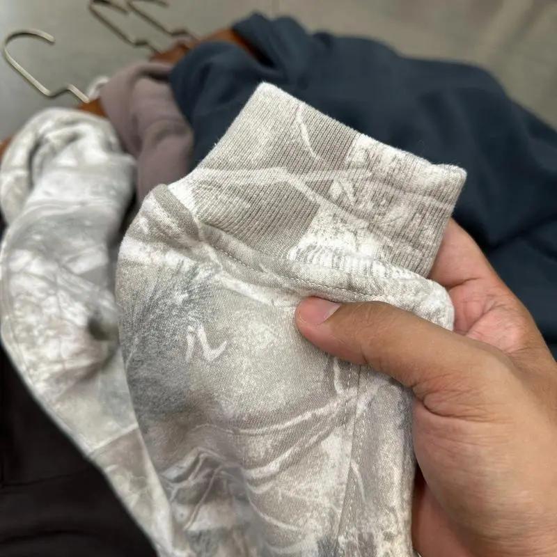 Comfrt | The Camo Hoodie for Men Women Oversized Fleece Maple Leaf Hooded Sweatshirt with pocket Camo Geometric Print Hoodie