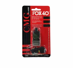 FOX 40 Classic CMG Whistle - Compact Design, Powerful Sound, Cushioned Mouth Grip, 3-Chamber Construction, Self-Clearing, Top Choice for Soccer Referees