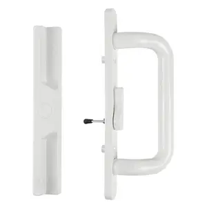 (DH-204-W) Windor Handle for Sliding Door, 3-15/16" Hole Space - RIGHT HANDED  Offset Latch, White