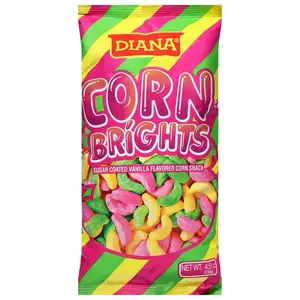 3 CORN BRIGHTS, SUGAR COATED VANILLA FLAVORED CORN SNACK DIANA 128 g, FROM GUATEMALA