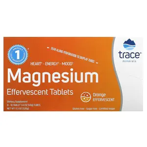 Trace Magnesium Effervescent Tablets, Orange, 8 Tubes, 10 Tablets Each