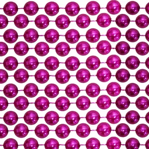 48" 20mm Round Pearl Hot Pink Mardi Gras Beads