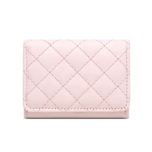 Diamond Pattern Wallet Korean Style Cute Women's Card Holder Fashionable Embroidered Short Wallet Multi-card Slot Coin Purse Leather Card Organizer Daily Use Gift duct tape travel bags glamaholic woman modern small pu leather wallet Mini  Keychain RFID