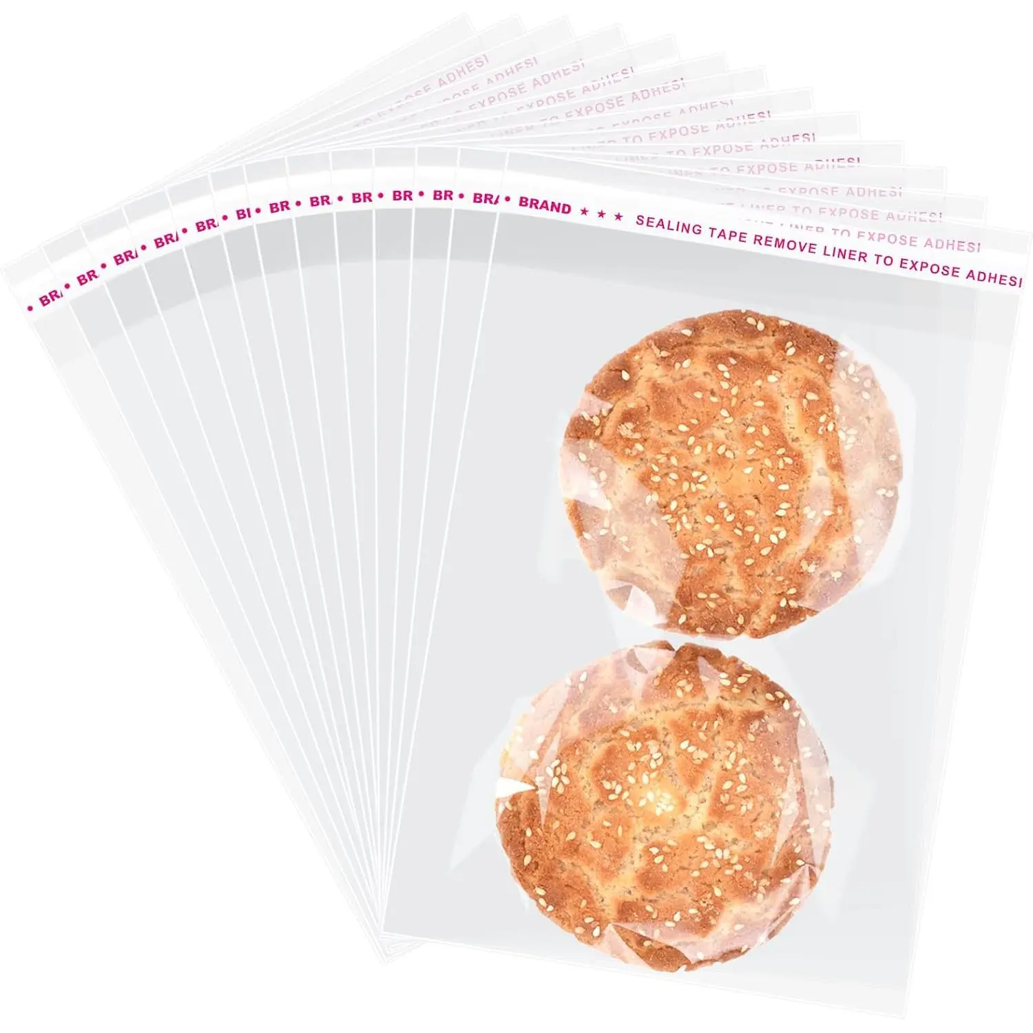 Durable 5x7 Inches Self-Sealing Packaging Bags (300 Count) - Easy-to-Use, Elegant for Cookies, Hot and Cold Items, Bakery Supplies, Gifts