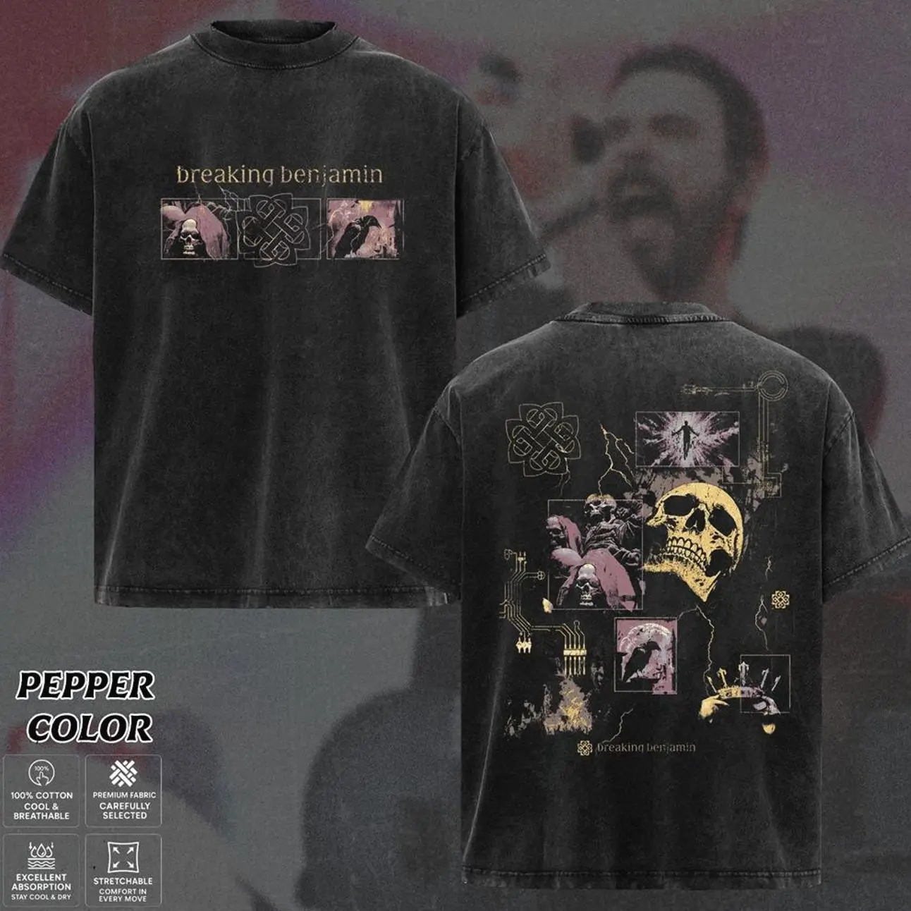 Breaking Benjamin Band T-Shirt , Dark Angel Graphic Tee, Retro Post-Grunge Style Shirt, Emotional Alternative Metal Inspired Shirts, Vintage Heavy Cotton Band Tee, Gift for Rock Music Lovers, Alternative Merch for Men & Women 57P