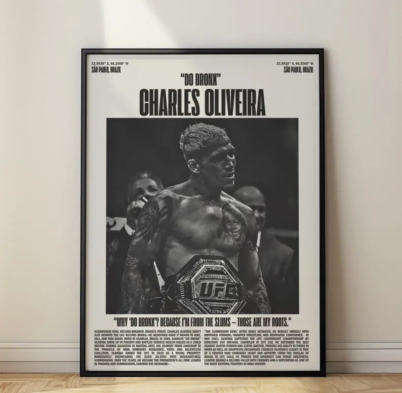 Charles Oliveira "Do Bronx" UFC Minimalist Poster, Art Print