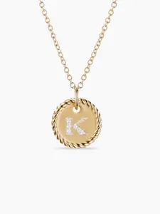 2026 European & American Original New Trend Retro Design DYXL-02K Letter Name Engraved Pendant 10mm Minimalist Necklace for Women Fashion High-Quality Jewelry Accessories Gift