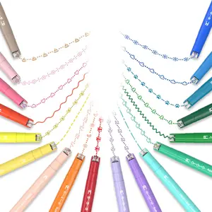 AECHY 8/12/18pcs Curve Highlighter Pen Set, Dual Tip Colored Marker Pens with Multiple Shapes & Colors for Journaling, Planners & School Supplies