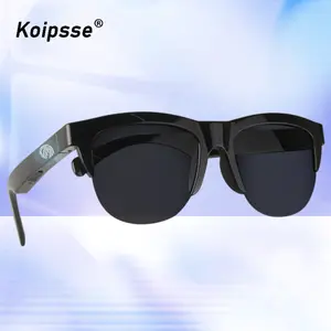 Koipsse Smart Glasses fashionable sunglass black technology suitable for adults accessories outdoor and sports dual speakers sunglasses touch control audio play music fashionable versatile Good looks UV filter Wireless Smart Headset HIFI sound quality