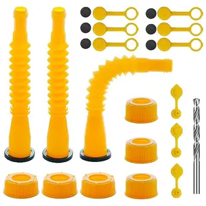 Gas Can Spout Replacement Kit, 3 Sets Gas Can Spout Nozzle Replacement,Suitable for Most 1/2/5/10 Gal Can, Easier to Use, With Gas Tank Vent Caps, Valentine's Gift for Daddy