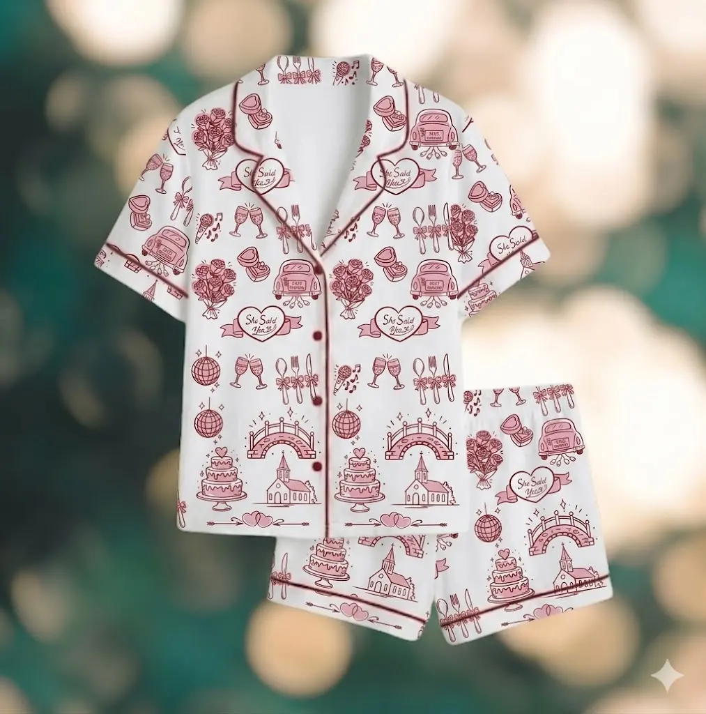 Couples Love Pajamas, Just Married Sleepwear Set, Wedding Gift Matching PJs, wedding pajamas, bride pajama, groom pajama, couple sleepwear, love pajama set
