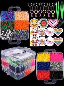 8700pcs 5mm Melting Beads DIY Fuse Beads Set with Accessories, Creative Handmade Craft Kit, Perler beads, DIY Jewelry Making