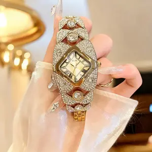 Luxury Crystal-Encrusted Bangle Watch for Women Stylish Stainless Steel Quartz Wristwatch 30M Waterproof Elegant Bling Jewelry Unique Fashion Gift
