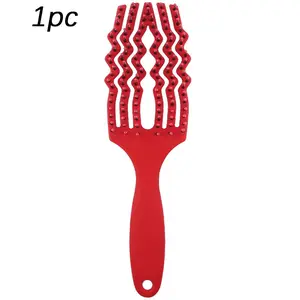 6-Prong Hair Comb for Straightening and Styling, Scalp Massage Brush for Home Use, Volumizing Curling Hair Comb, Beauty Tool