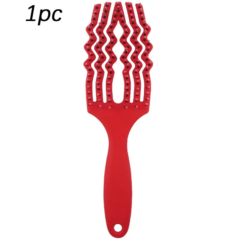 6-Prong Hair Comb for Straightening and Styling, Scalp Massage Brush for Home Use, Volumizing Curling Hair Comb, Beauty Tool