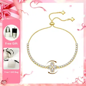Spinning 4-Leaf Clover Bracelet, Ajustable Chain length: UP to 9”