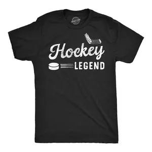 Mens Funny T Shirts Hockey Legend Sarcastic Sports Graphic Tee for Men Mens Funny T Shirts Cool Vintage Fashion T-Shirt Gift Classic Menswear Sarcastic Apparel for Men Funny Hockey Short Sleeve Novelty Tees for Black -