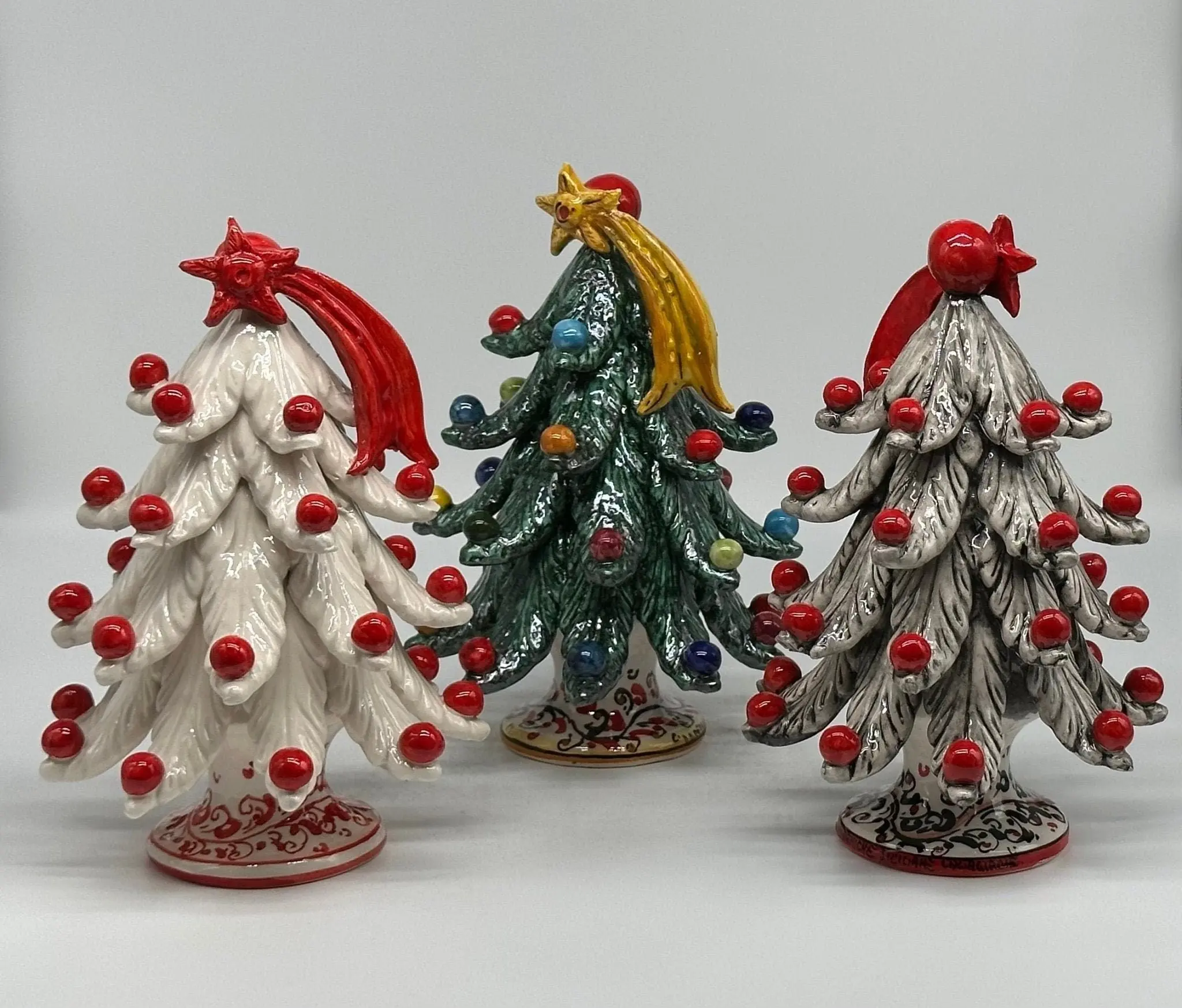 Christmas tree cm h.25 entirely handmade Caltagirone ceramic