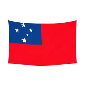 Samoa Samoan Flag tapestry | 3x5 Ft | LiteWeave Pro Series Printed 150D Polyester Light Peach colorful decorative bedroom wall art