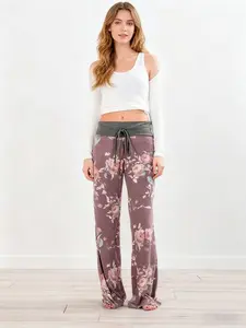Spring/Summer/Autumn/Winter Women's New Floral Flower Printed Pants Casual Pants Loose Pants Comfortable Sleepers