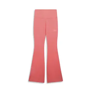 PUMA Womens Essentials Script Flare Leggings Casual - Red