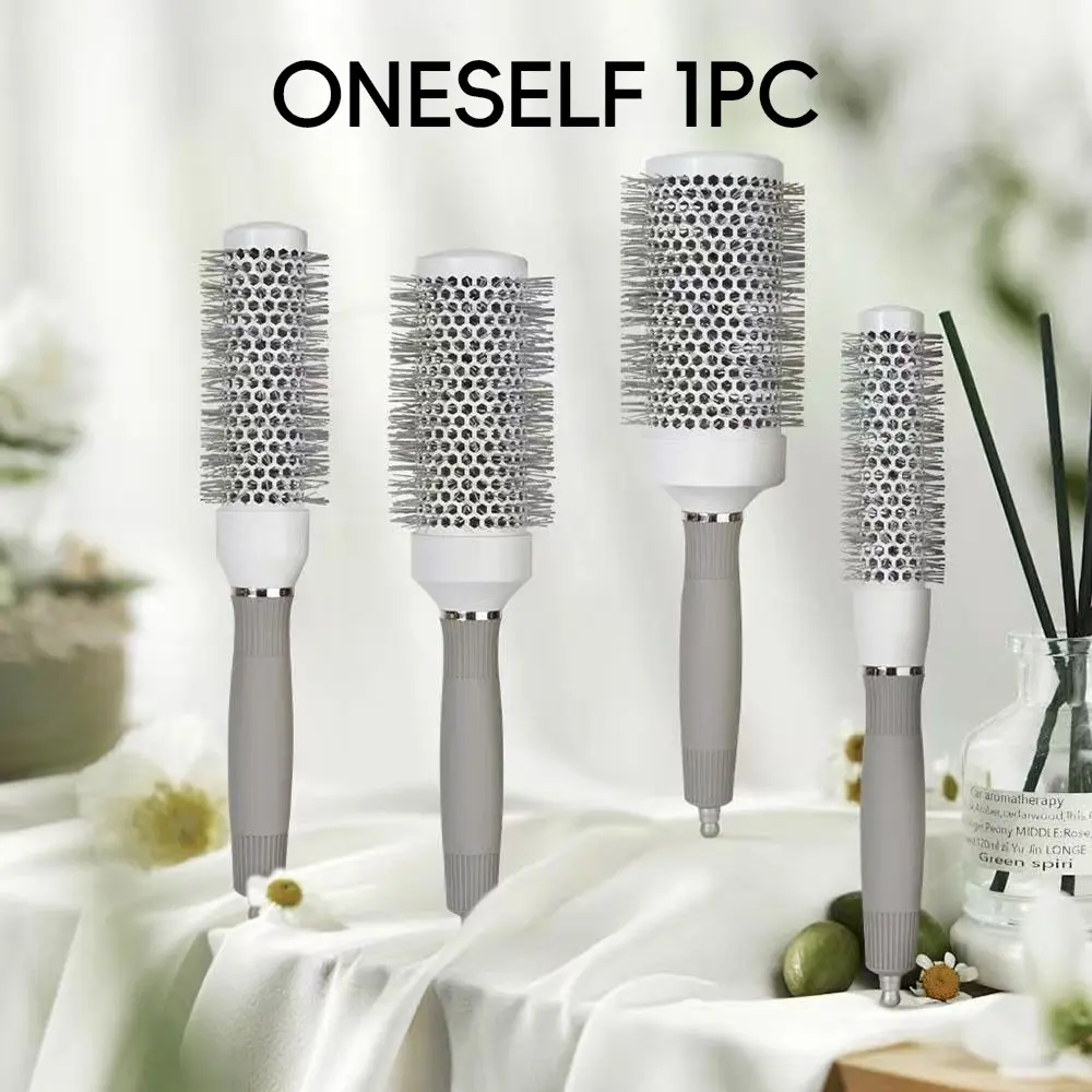 Round Hair Brush for Curling & Drying, Nylon Bristles, Abs Handle, Heat Resistant, 4 Models, Styling Brush for All Hair Types, Thermal Blowout Brush, Hair Styling Tools, Round Brushes
