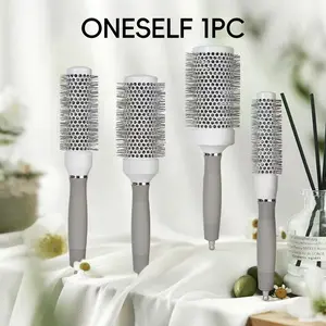 Round Hair Brush for Curling & Drying, Nylon Bristles, Abs Handle, Heat Resistant, 4 Models, Styling Brush for All Hair Types, Thermal Blowout Brush
