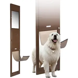 VEVOR Dog Door for Sliding Glass Door, 75 7/8 - 80 11/16 Adjustable Height Doggy Door for Sliding Doors, Aluminum Frame Tempered Glass Pet Door with Hinge Structure Flap and Lock for Large - Sized DogsVEVOR Super Brand Day