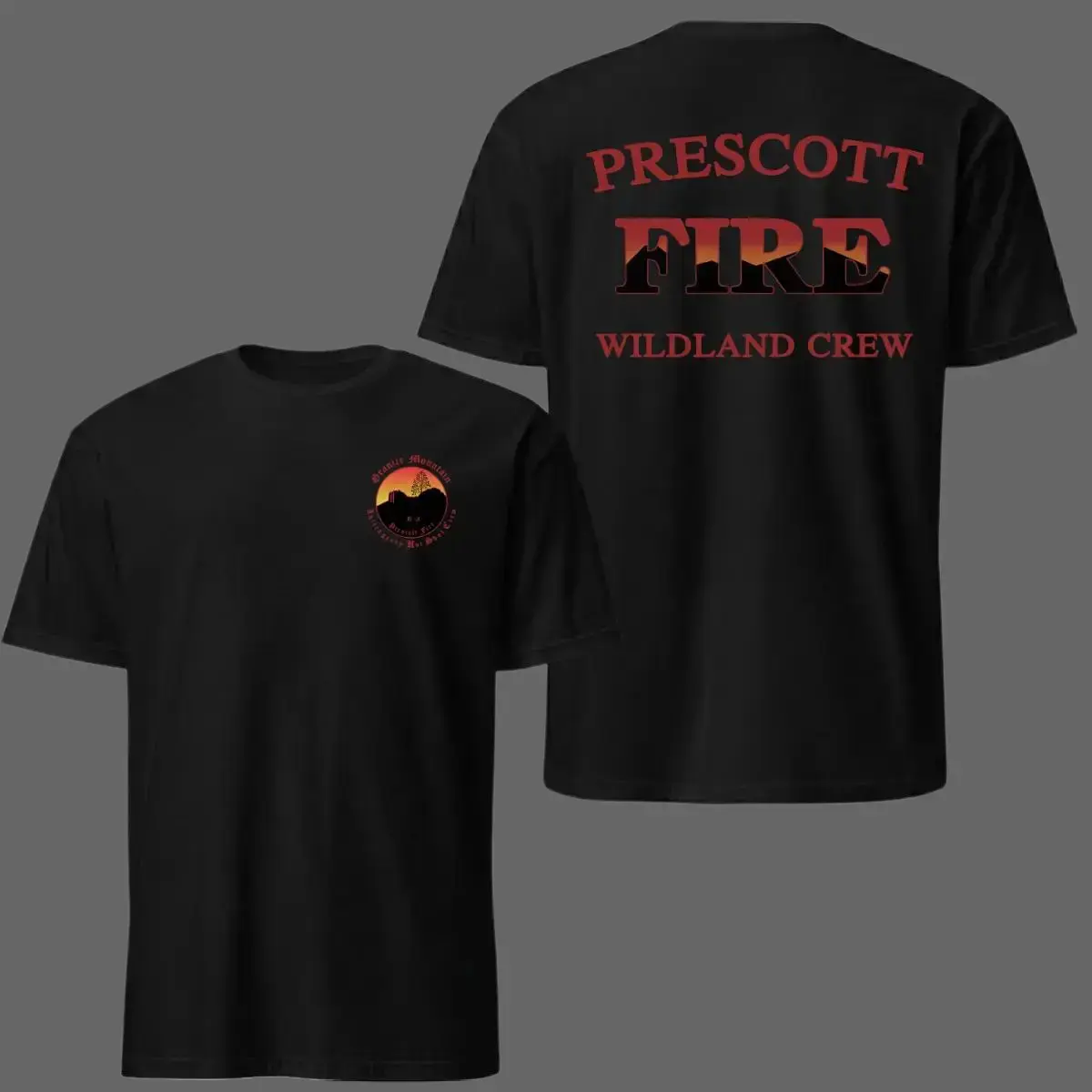 Granite Mountain Hotshots Firefighter T-Shirt, Wildland Crew Tribute Graphic Tee, Soft Cotton Blend Shirt, Firefighter Apparel for Men & Women, Bold Rescue Team Gift Menswear Top Tshirt Streetwear Crewneck Casual Tropical Shortsleeve