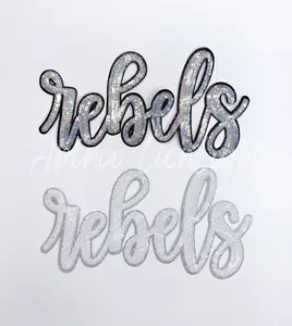 Rebels Cursive Letter Mascot Gameday Sequins Patch