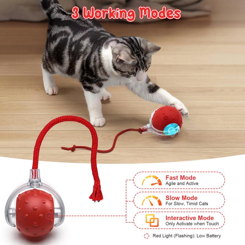 SPOVEN Cat&Small dog Toy - Interactive USB Rechargeable  Ball Toy on Rug , Anti-Depression Fun Gift for Cats & Dogs