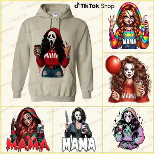 [Custom Drink] Halloween Spooky Mama Hoodie, Cool Mama Halloween Hoodie, Mama Halloween Gift, Gifts For Mom