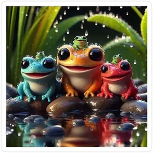 1 DIY diamond painting kit, 5D diamond art set, DIY decoration, three frogs diamond painting kit full round diamonds, mosaic, diamond art, DIY art home decoration, suitable for Christmas.