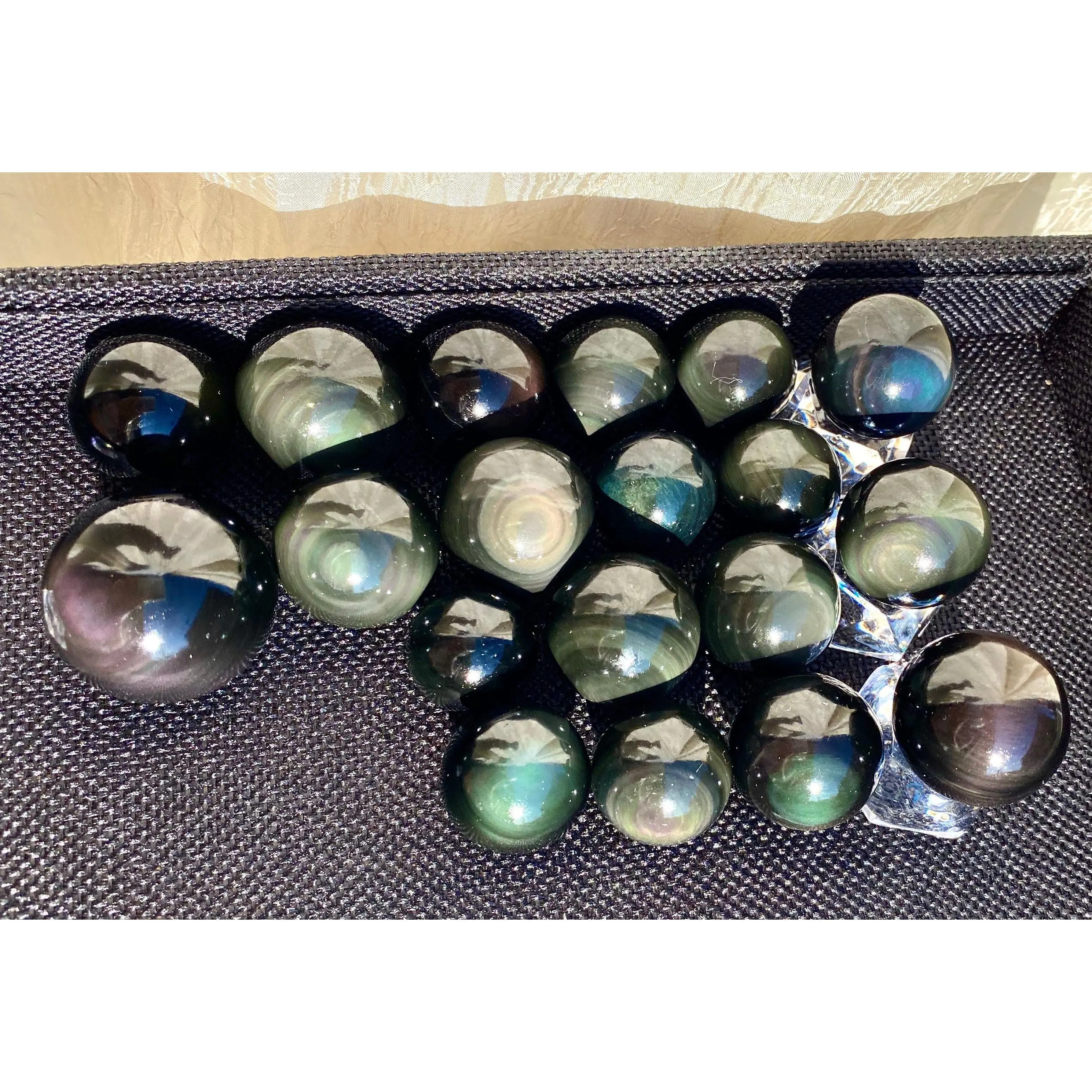 Wholesale Lot 1 Lb Natural Rainbow Obsidian Sphere Crystal Ball Energy Healing