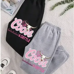Coors Unisex Sweatpants Premium Cotton Jogger Oversized Fit Streetwear Graphic Pants Soft Fleece Elastic Waist Workout Training Fitness Casual Daily Wear Coors Cattle Skull Logo Graphic Street Style Fashion Gift for Men Women Trending 2026