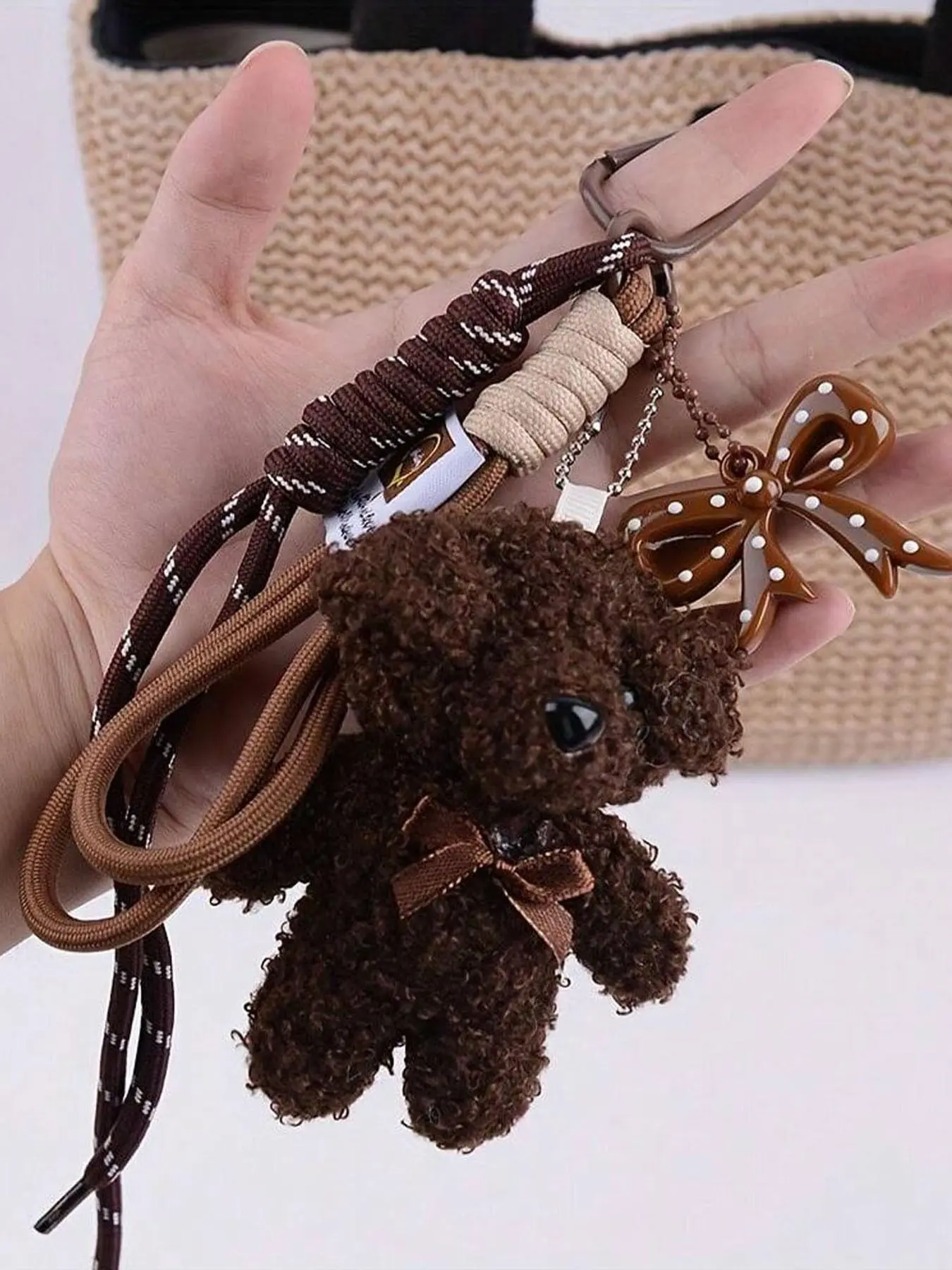 Cute Animal Bear Pendant Lanyard, Suitable For Unisex Bags, Handbags, Backpacks, Keys - Bear Shaped Bag Charm Key Chain Accessory, Keychain Attachment, Bear Shaped Bag Pendant Decoration, Couple Gift, Birthday, Keychain Kawaii