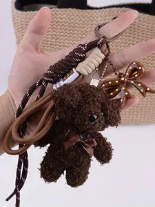 Cute Animal Bear Pendant Lanyard, Suitable For Unisex Bags, Handbags, Backpacks, Keys - Bear Shaped Bag Charm Key Chain Accessory, Keychain Attachment, Bear Shaped Bag Pendant Decoration, Couple Gift, Birthday