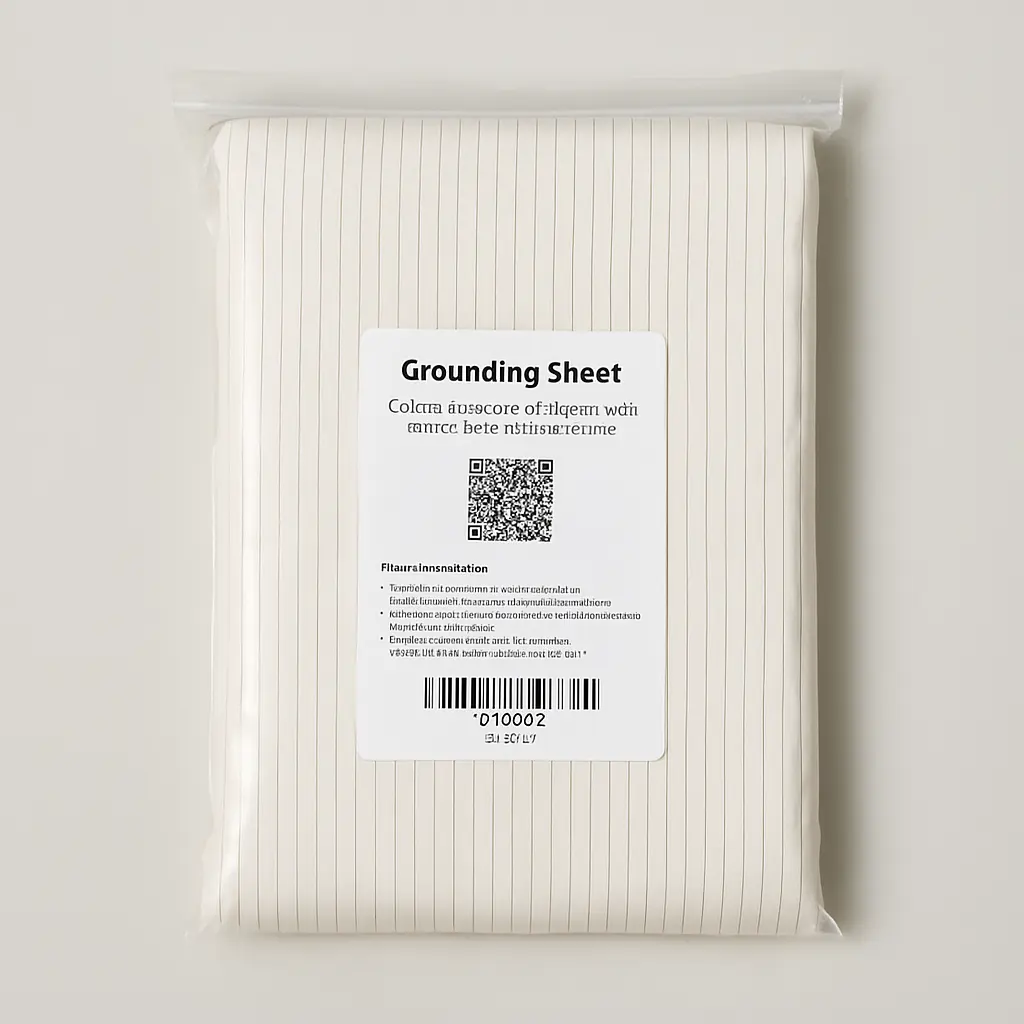 Grounding Sheet, Conductive Earthing Fabric with Grounding Wire Kit (White)