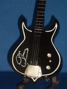 Miniature KISS Gene Simmons Punisher Bass Guitar with Free Display Stand Collectible GIFT