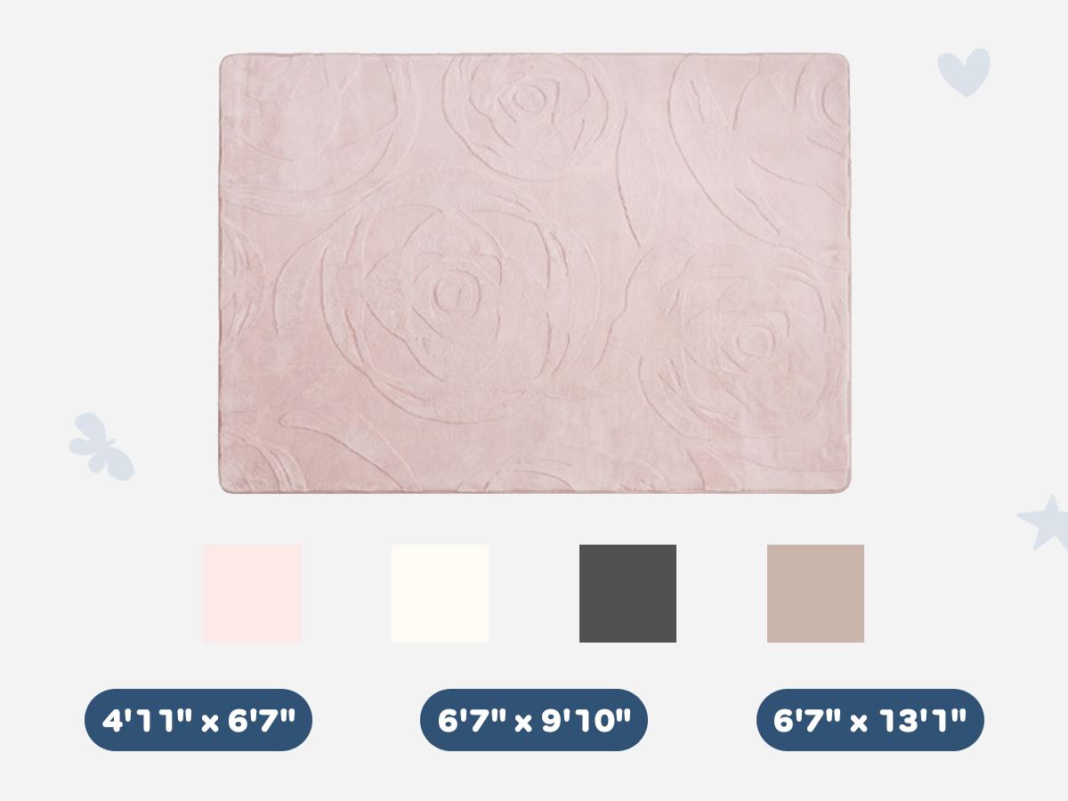 PaPaMat 1.3" Thick Plush Area Rug, Extra Large Soft Floral Non-Slip Baby Play Mat, Faux Fur Rose Jacquard Shag Carpet for Living Room & Bedroom PaPaMat 1.3" Thick Plush Area Rug, Extra Large Soft Floral Non-Slip Baby Play Mat, Faux Fur Rose Jacquard Shag Carpet for Living Room & Bedroom
