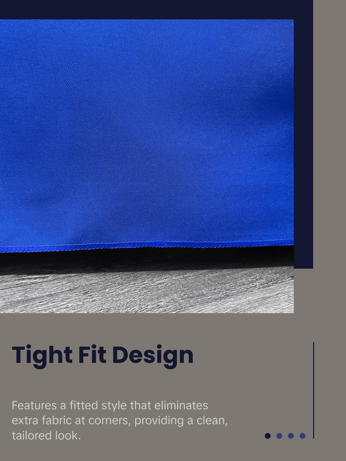 8 ft. Polyester Fitted Tablecloth Rectangular Royal Blue