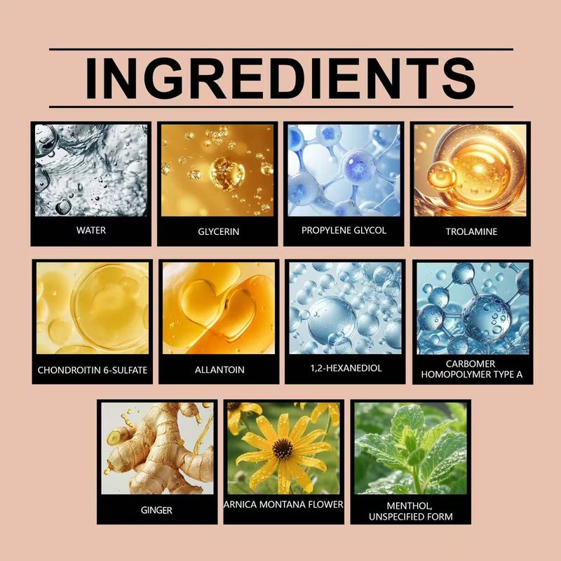 Joint Relief Massage Cream 100G for Knee Lumbar Neck Handle Foot Repair with Glucosamine Chondroitin Sulfate MSM Ginger Root Extract & Eucalyptus Oil