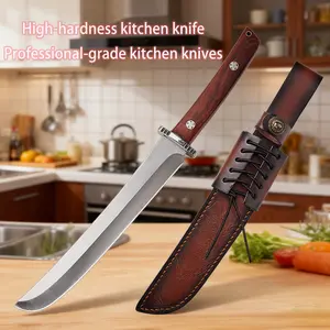 High-Quality Japanese Knife, Professional Kitchen Chef Knife with Sheath, Bone-Removing Butcher Knife, Portable Old Style Cooking Knife, Stainless Steel Knives, Meat Bone Cleaver