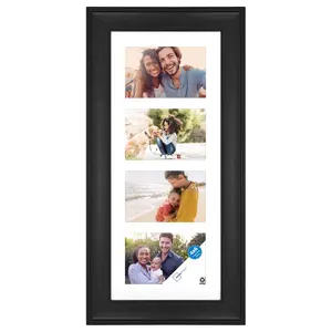 4x6 Black Collage Picture Frames Set of 2, 8 Openings Matted Collage Frame for 4x6 Pictures to Display 16 Multi Photos for Wall