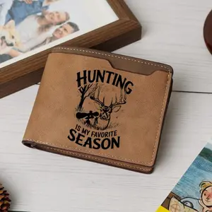 Hunting is My favorite season Camo Deer Leather Wallet,  Hunting Style Outdoor Wallet for Men,Hunting Camo Deer Wallet,  Rugged Outdoor Style Men’s Wallet