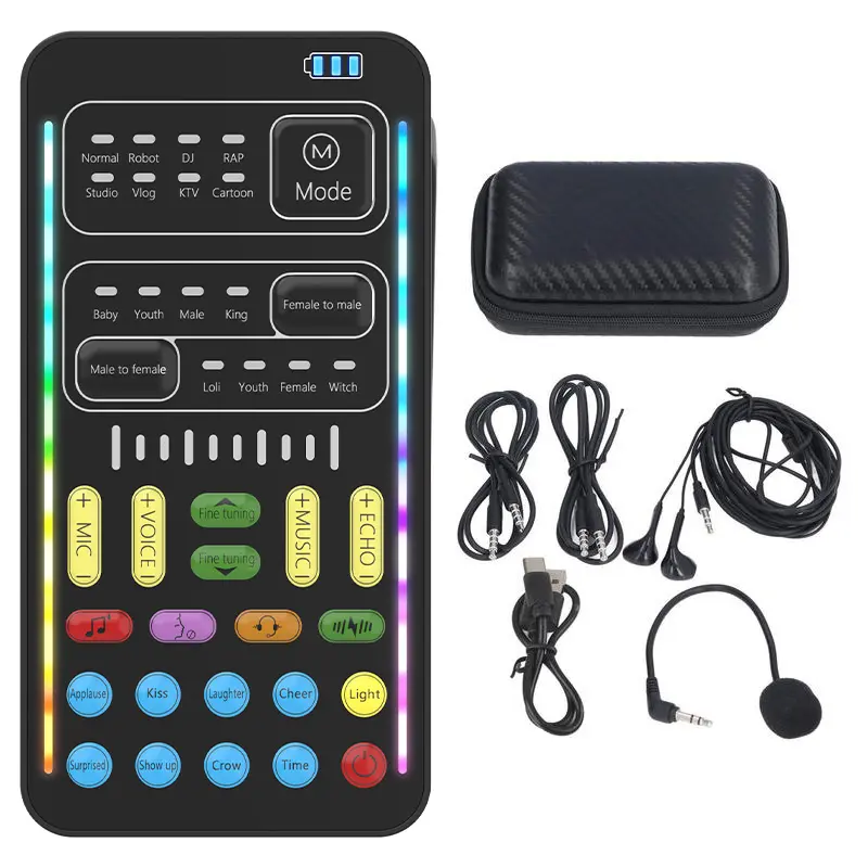 i9 Voice Changer Set Portable Handheld Microphone Voice Changer Compatible with Apple, Android, PS4/Xbox/PC i9 Voice Changer Set Portable Handheld Microphone Voice Changer Compatible with Apple, Android, PS4/Xbox/PC