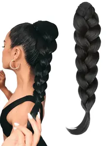 Synthetic Hair Braid Ponytail Clip on Heat Resistant Braided Pony Handmade Braided Hairpiece Synthetic Extensions for Women Daily and Party Use
